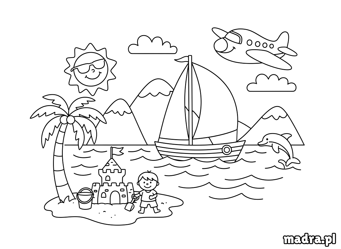 kolorowanka wakacje