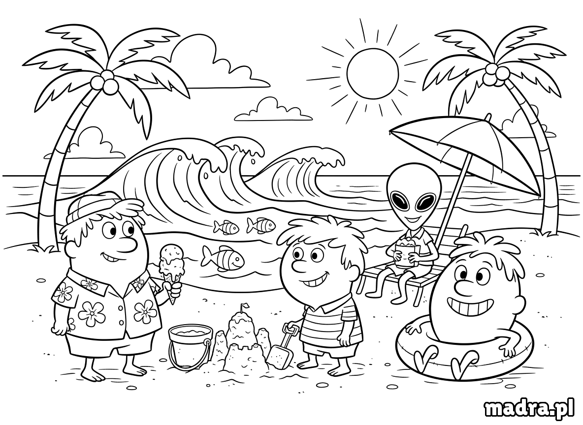 kolorowanka wakacje